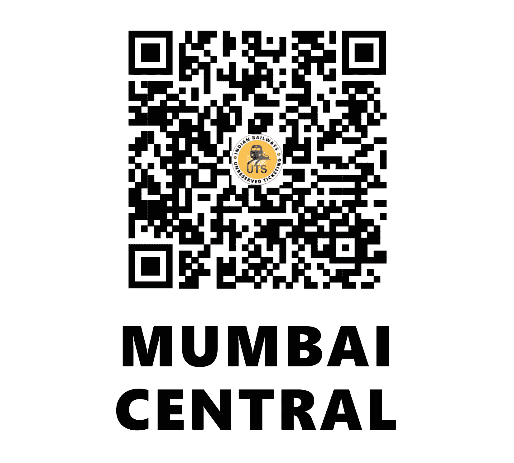 UTS QR Code for Mumbai Central - MMCT